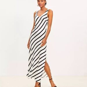 LOFT Monochrome Striped Dress